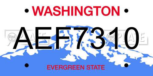 AEF7310 Washington License Plate