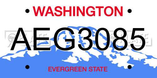 AEG3085 Washington License Plate