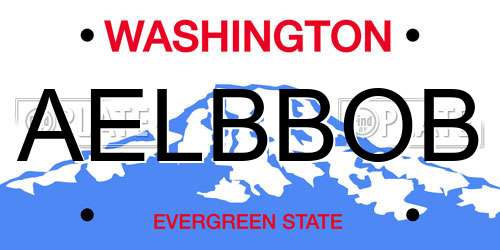 AELBBOB Washington License Plate