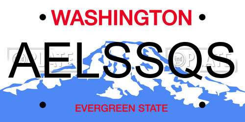 AELSSQS Washington License Plate
