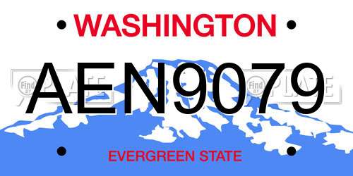 AEN9079 Washington License Plate
