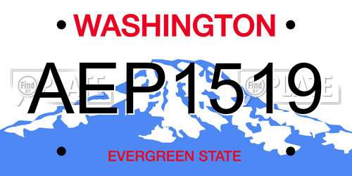 AEP1519 Washington License Plate