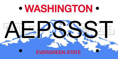 AEPSSST Washington License Plate