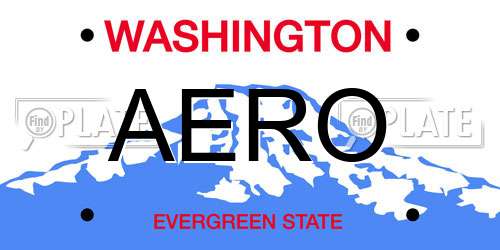 AERO Washington License Plate