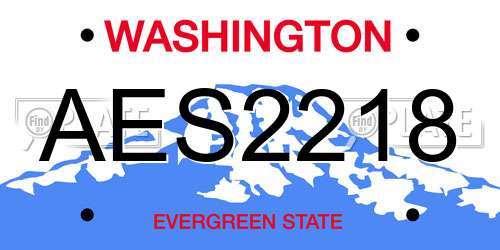 AES2218 Washington License Plate