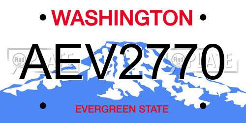 AEV2770 Washington License Plate