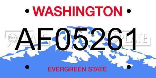 AF05261 Washington License Plate