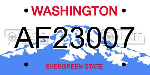 AF23007 Washington License Plate