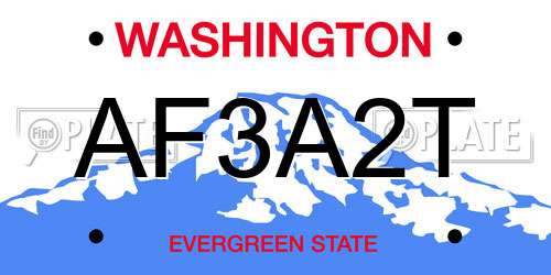 AF3A2T Washington License Plate