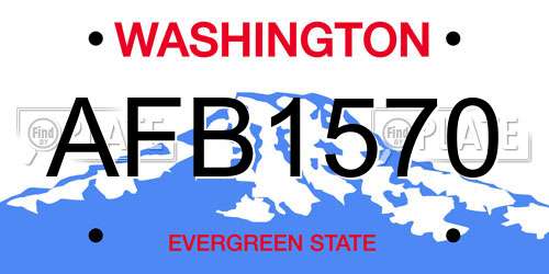 AFB1570 Washington License Plate