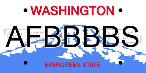 AFBBBBS Washington License Plate