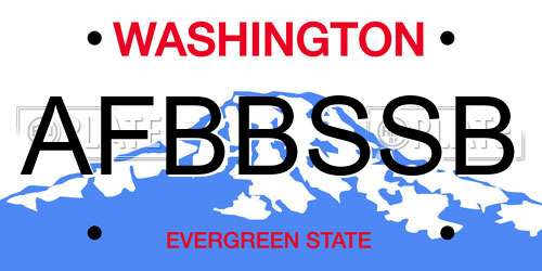 AFBBSSB Washington License Plate