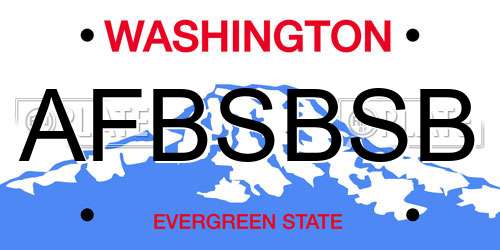AFBSBSB Washington License Plate