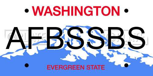 AFBSSBS Washington License Plate