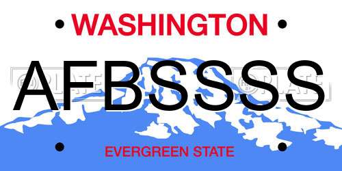 AFBSSSS Washington License Plate