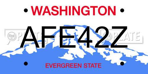 AFE42Z Washington License Plate