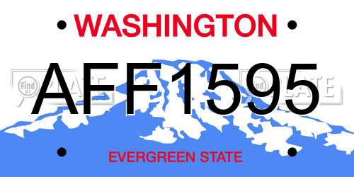 AFF1595 Washington License Plate