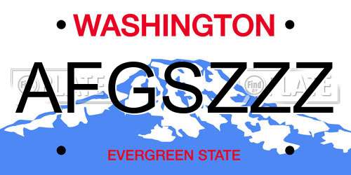 AFGSZZZ Washington License Plate