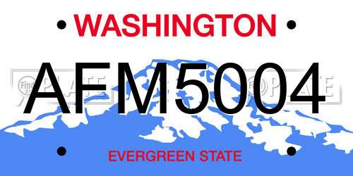 AFM5004 Washington License Plate