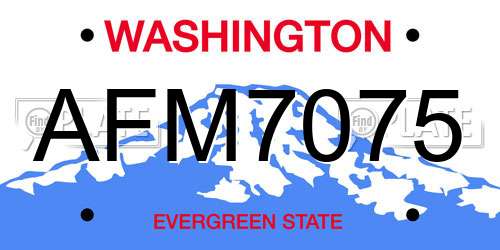 AFM7075 Washington License Plate