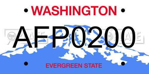 AFP0200 Washington License Plate