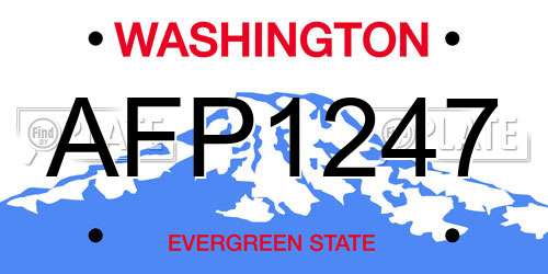AFP1247 Washington License Plate