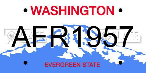 AFR1957 Washington License Plate