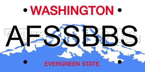 AFSSBBS Washington License Plate