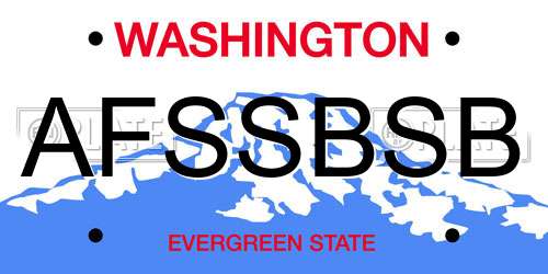 AFSSBSB Washington License Plate