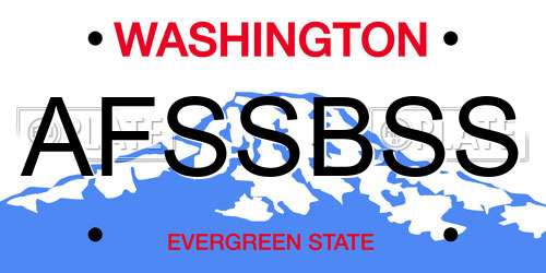AFSSBSS Washington License Plate