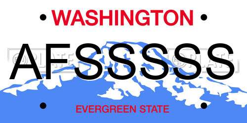 AFSSSSS Washington License Plate