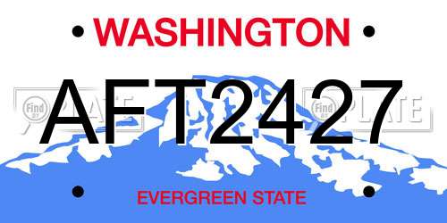 AFT2427 Washington License Plate