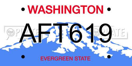 AFT619 Washington License Plate