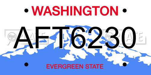 AFT6230 Washington License Plate