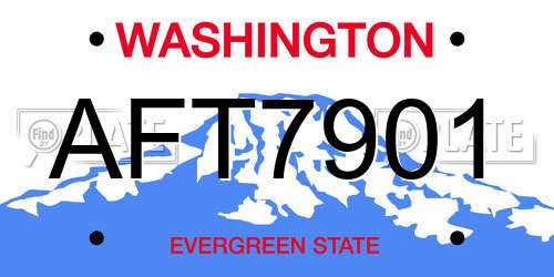 AFT7901 Washington License Plate