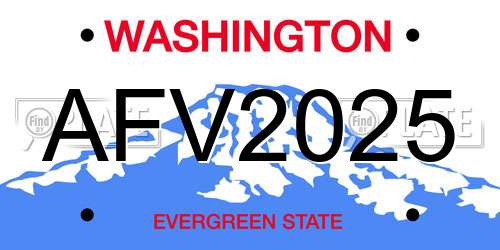 AFV2025 Washington License Plate