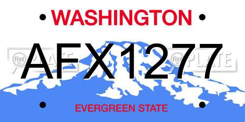 AFX1277 Washington License Plate