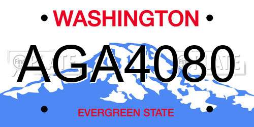 AGA4080 Washington License Plate