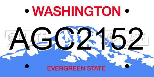AGC2152 Washington License Plate