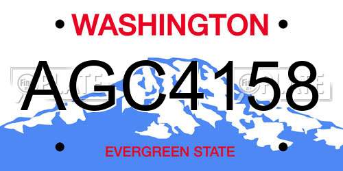 AGC4158 Washington License Plate