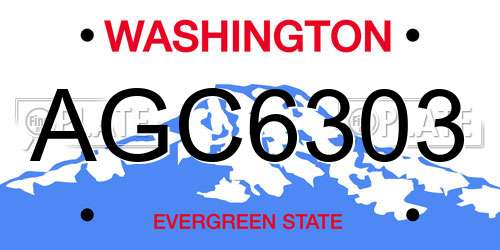 AGC6303 Washington License Plate
