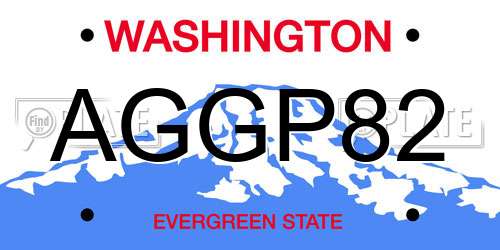AGGP82 Washington License Plate