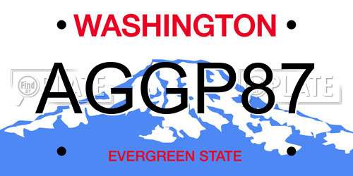 AGGP87 Washington License Plate