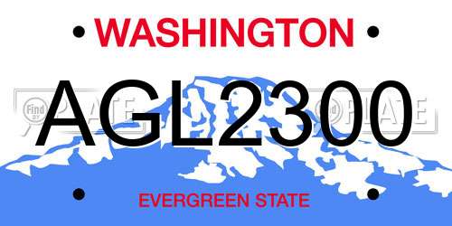 AGL2300 Washington License Plate