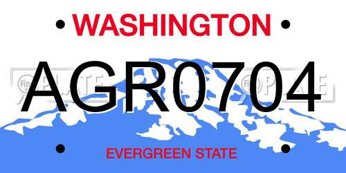 AGR0704 Washington License Plate
