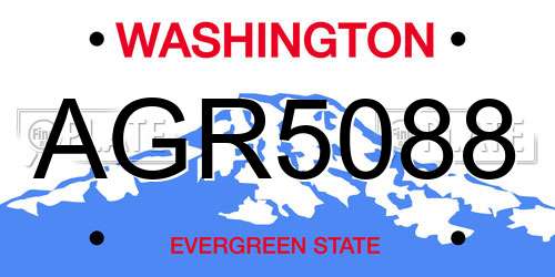 AGR5088 Washington License Plate