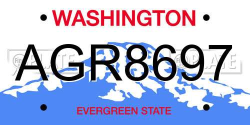 AGR8697 Washington License Plate