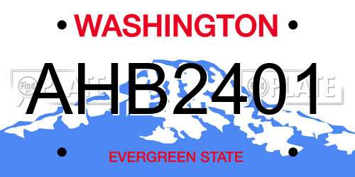 AHB2401 Washington License Plate