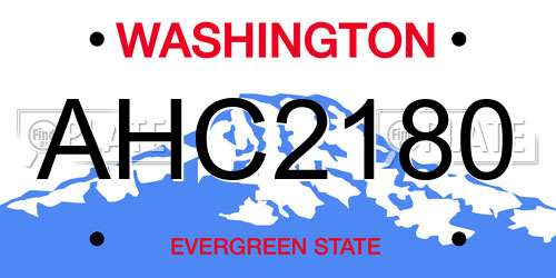 AHC2180 Washington License Plate