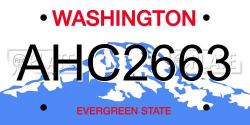 AHC2663 Washington License Plate